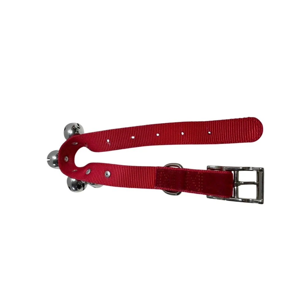 Dog Collar Jingle Bells Red Silver